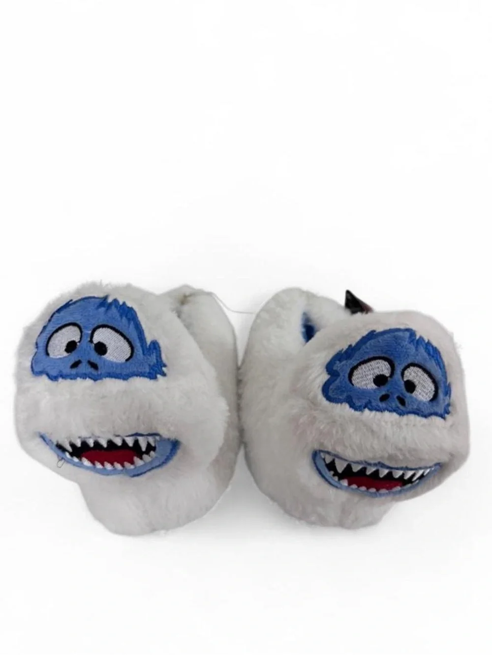 Plush White Yeti Snowman Kids Slippers